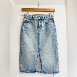 LOFT Light Blue Denim Skirt